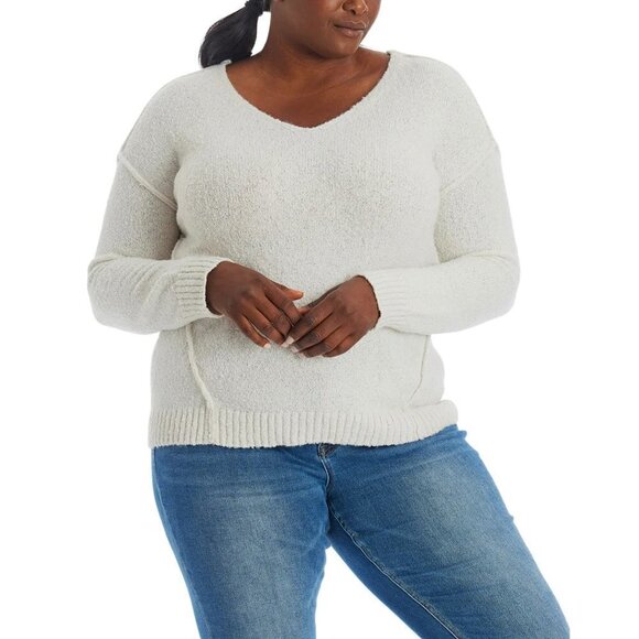 NWT Adyson Parker Plus Cozy V-Neck Soft Knit Inverted Seam Pullover Sweater - Picture 9 of 10